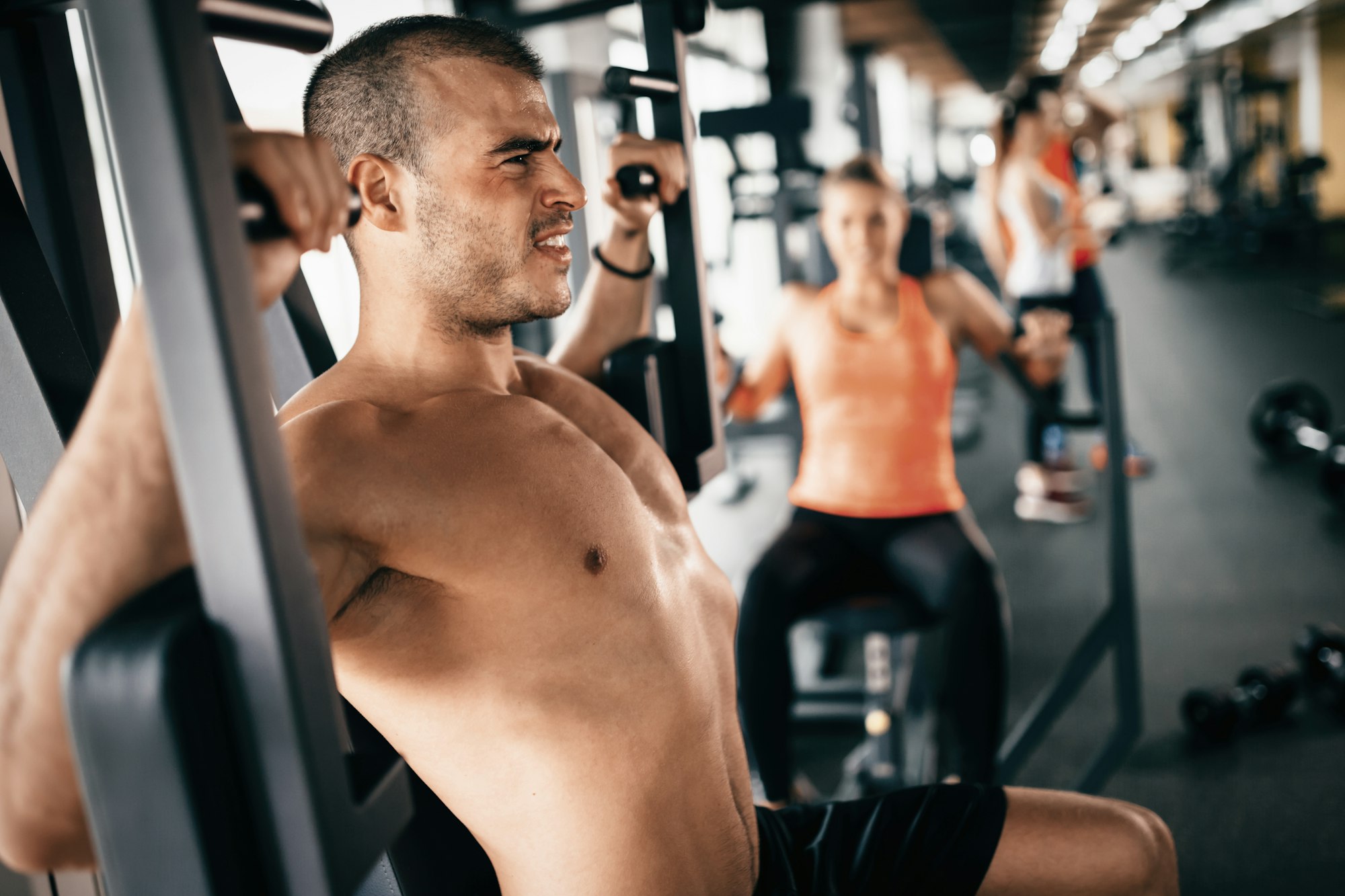 Determined athlete pushing the limits